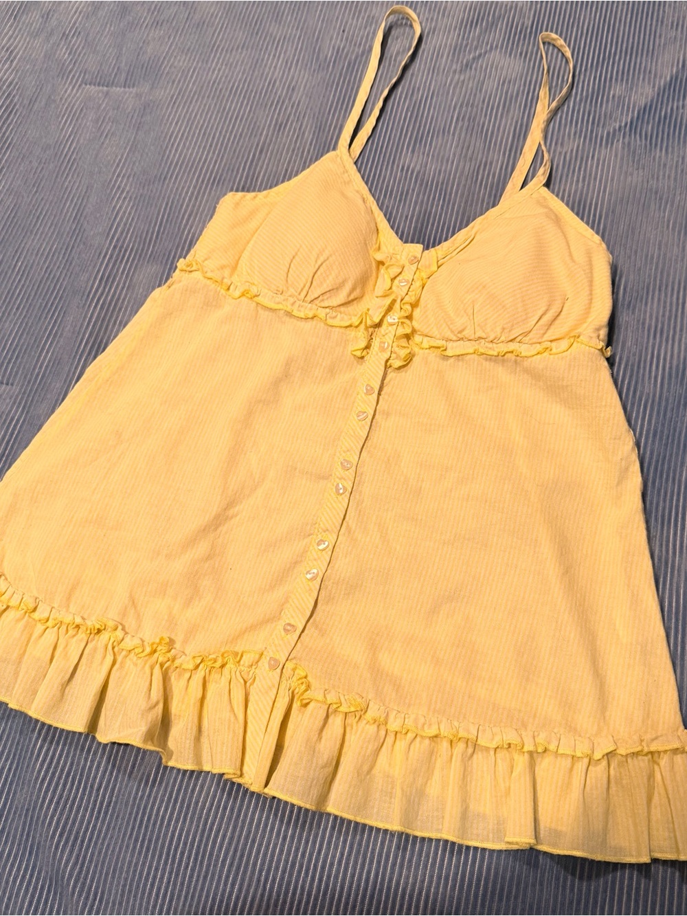Yellow Ruffle-Trim Cami Top